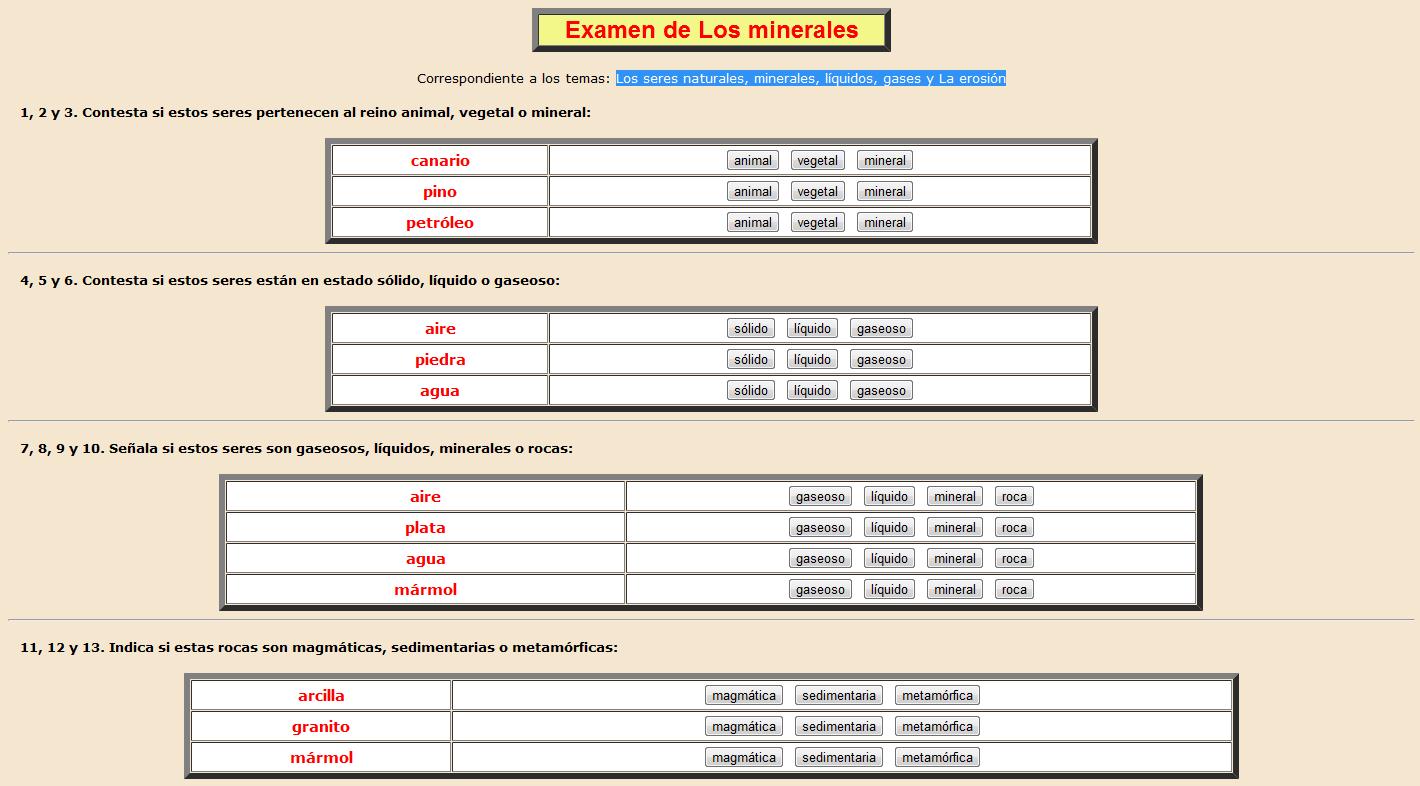 Examen de ciencias | Recurso educativo 37072