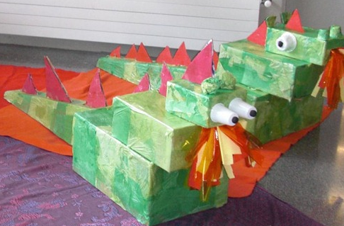 Dragon reciclado con Cajas de cartón | Recurso educativo 43565