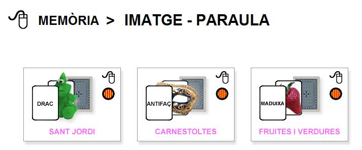 Activitats de Memòria: imatge-paraula | Recurso educativo 45401