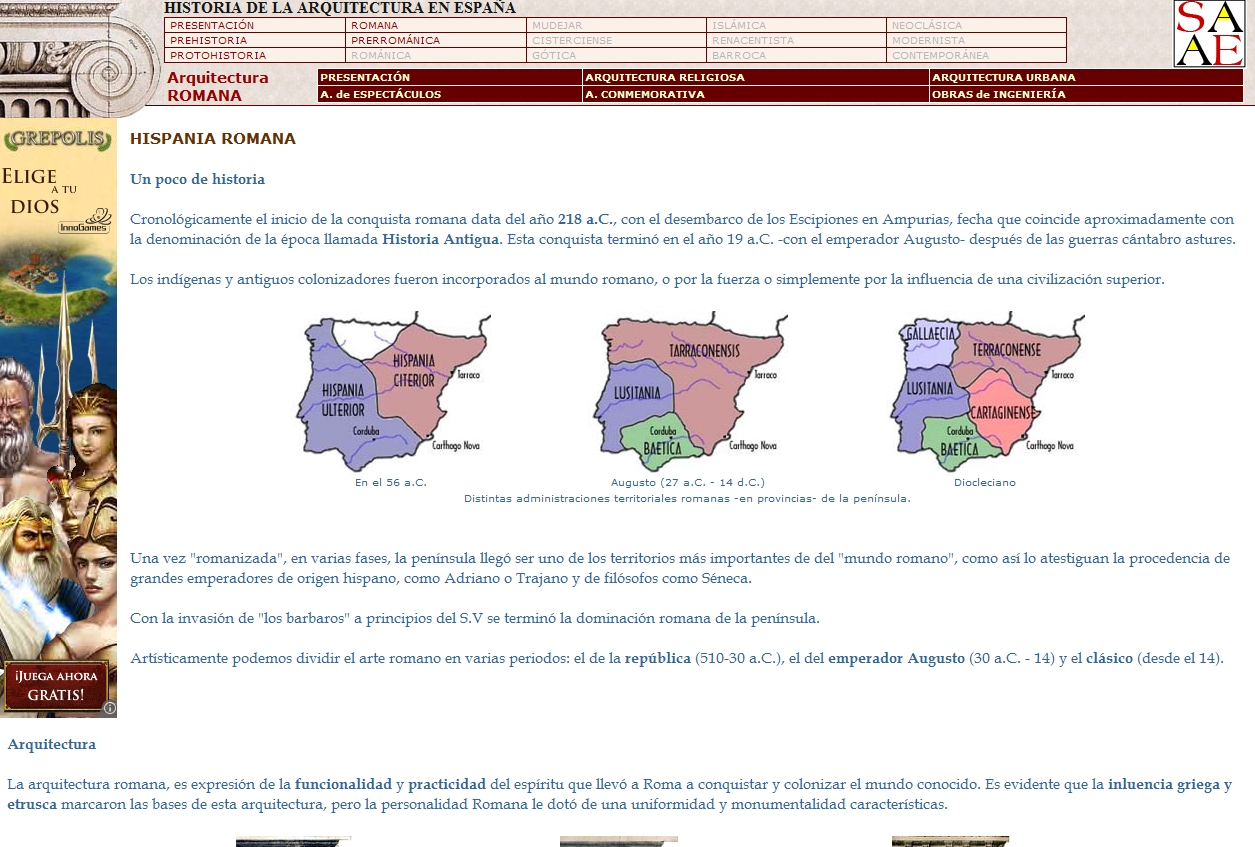 Arquitectura romana: Hispania romana. | Recurso educativo 50041