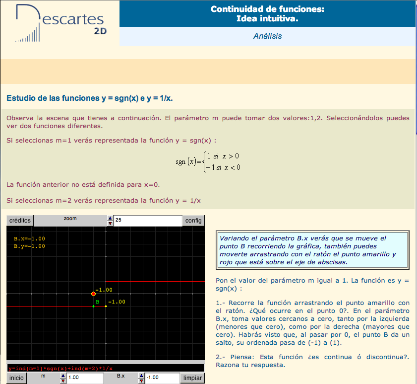 Estudio de las funciones y = sgn(x) e y = 1/x | Recurso educativo 92158