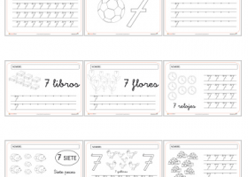 Fichas númericas para trabajar el número siete - Educapeques | Recurso educativo 114955